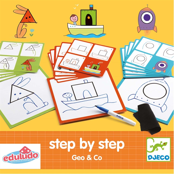 Step by Step Geo and Co - Adım Adım Çizim Geometrik Şekiller 5+ Yaş