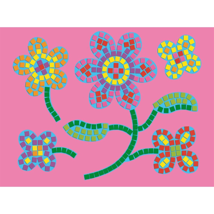 Mosaic Flowers - Çiçek Temalı Mozaik Yapıştırma (4-8 Yaş)