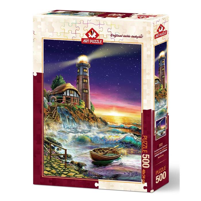 Deniz Fenerinden Günbatımı 500 Parça Puzzle