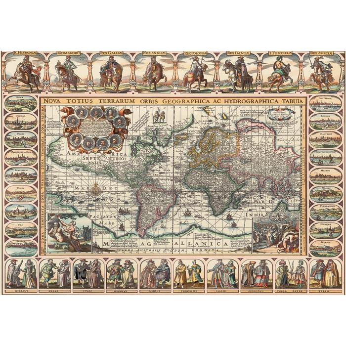 Eski Dünya Haritası 1000 Parça Puzzle
