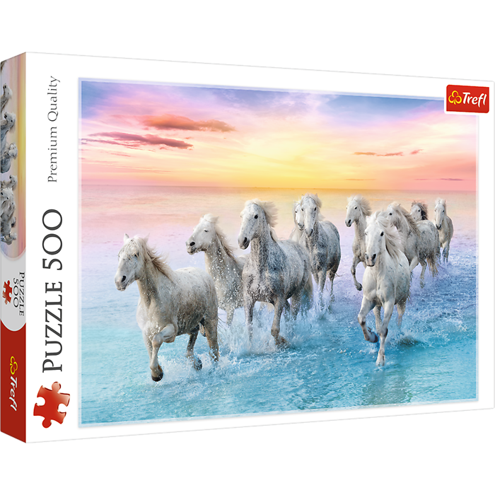 Galloping White Horses 500 Parça Puzzle