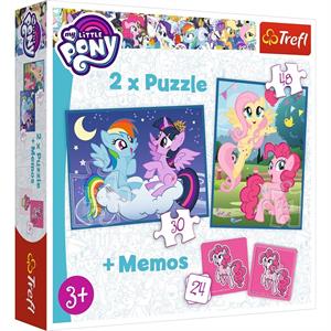 Friendship is Magic / Hasbro, My Little Pony 2'li 30+48 Puzzle + 24 Kartlı Hafıza Oyunu