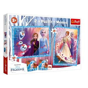 A Mysterious Land / Disney Frozen II 2'li 30+48 Puzzle + 24 Kartlı Hafıza Oyunu