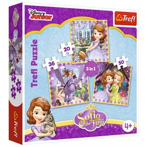 Sofia and Her Friends / Disney Sofia the First 3'lü 20+36+50 Parça Puzzle
